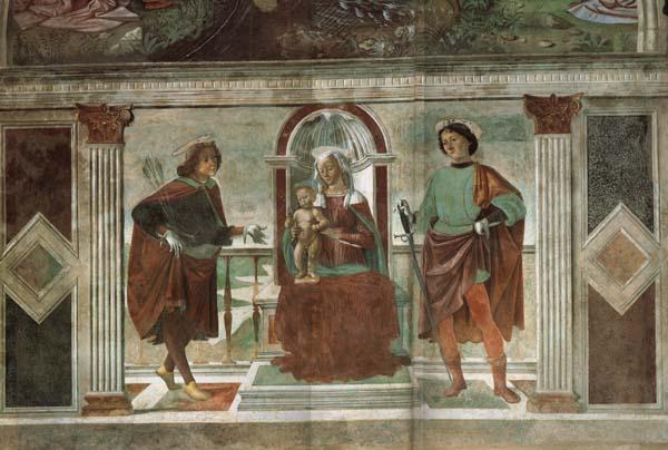 Domenicho Ghirlandaio Thronende Madonna mit den Heiligen Sebastian und julianus France oil painting art